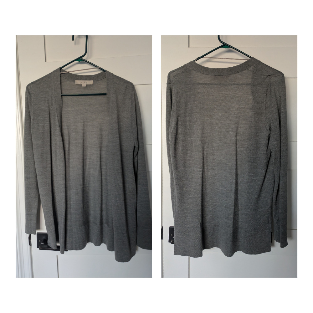 LOFT Long Sleeve Cardigan in Grey